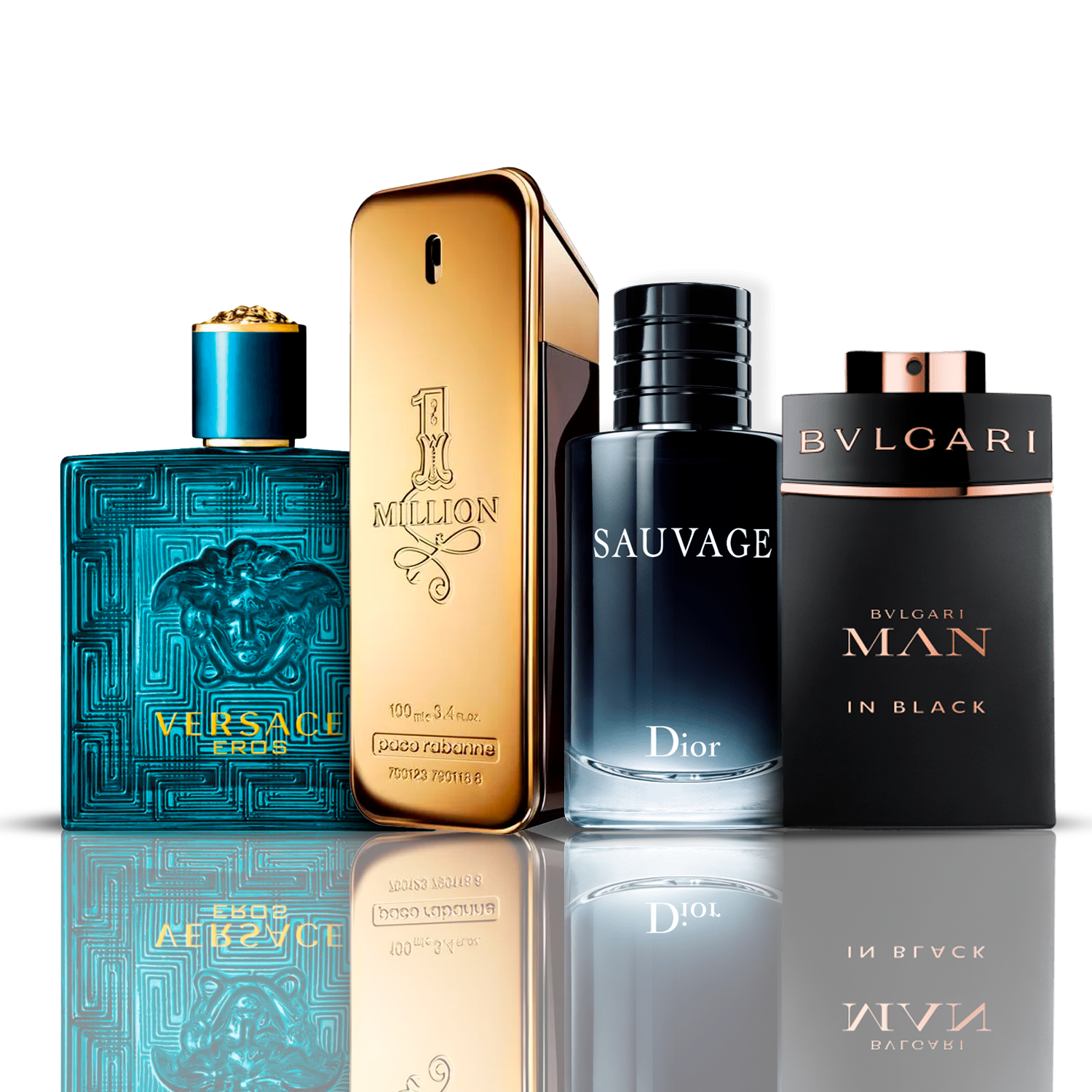 Set 4 Profumi | Eros Versace + One Million Paco Rabanne + Bvlgari Man in Black + Sauvage Dior 100 ml